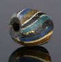 Ancient Roman mosaic glass bead with gold foil